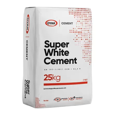 Портландцемент белый OYAK super whaite без минеральных добавок, 1 сорта, марки 500 (ПЦБ 1-500-Д0) в мешках 25 кг